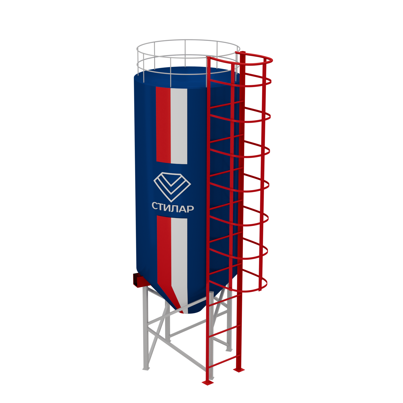 Цельносварный силос для цемента и микросилики 60 м³ от производителя